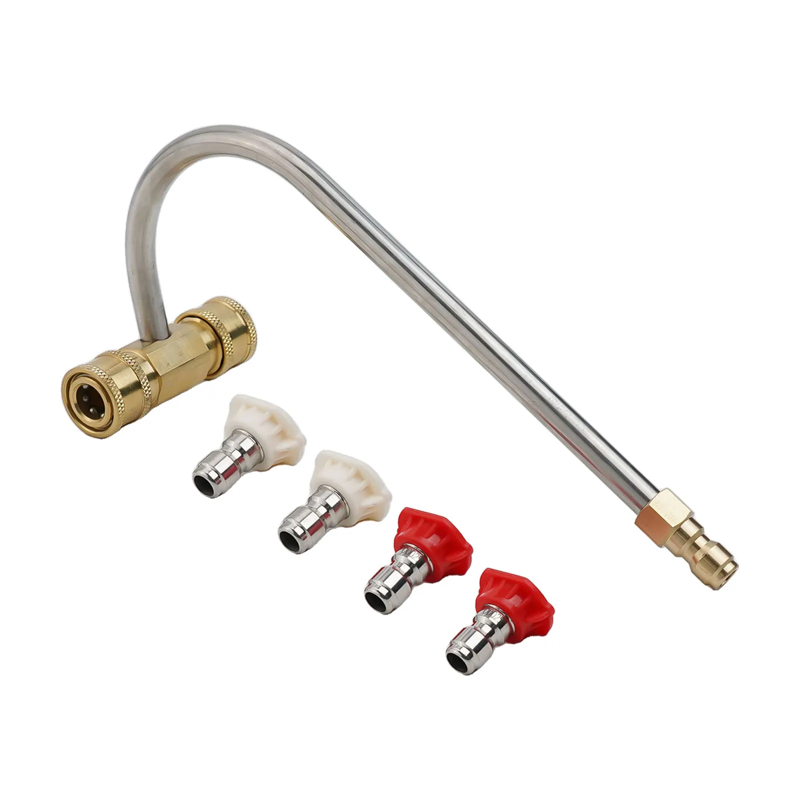 Pressure Washer Gutter Cleaner Accessories Parts Replacement 1/4 Inch Washer 20cm With 4 Nozzles Attachment Extension Rod