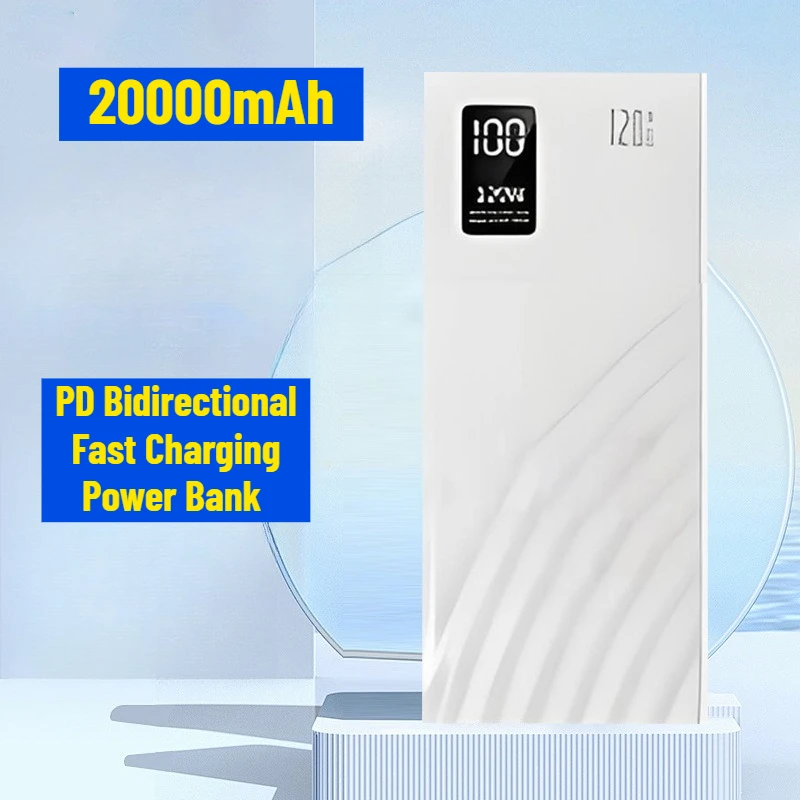 

PD Bidirectional Fast Charging Power Bank with Intelligent Ice Core Cooling No Overheating 20000 MAh Built-in Cable