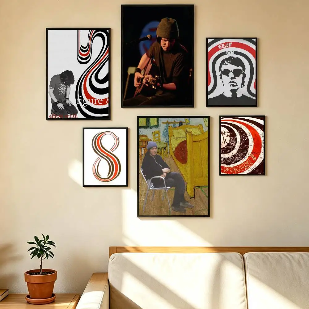 E-Elliott S_Smith Figure 8 Poster High Quality Dorm Living Room Aesthetic Wall Decoration Painting Stickers Gift
