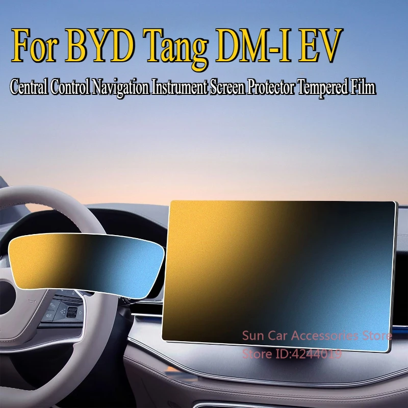 

For BYD Tang DM-I EV 2022-2025 Central Control Navigation Instrument Screen Protector Tempered Film Car Interior Accessories