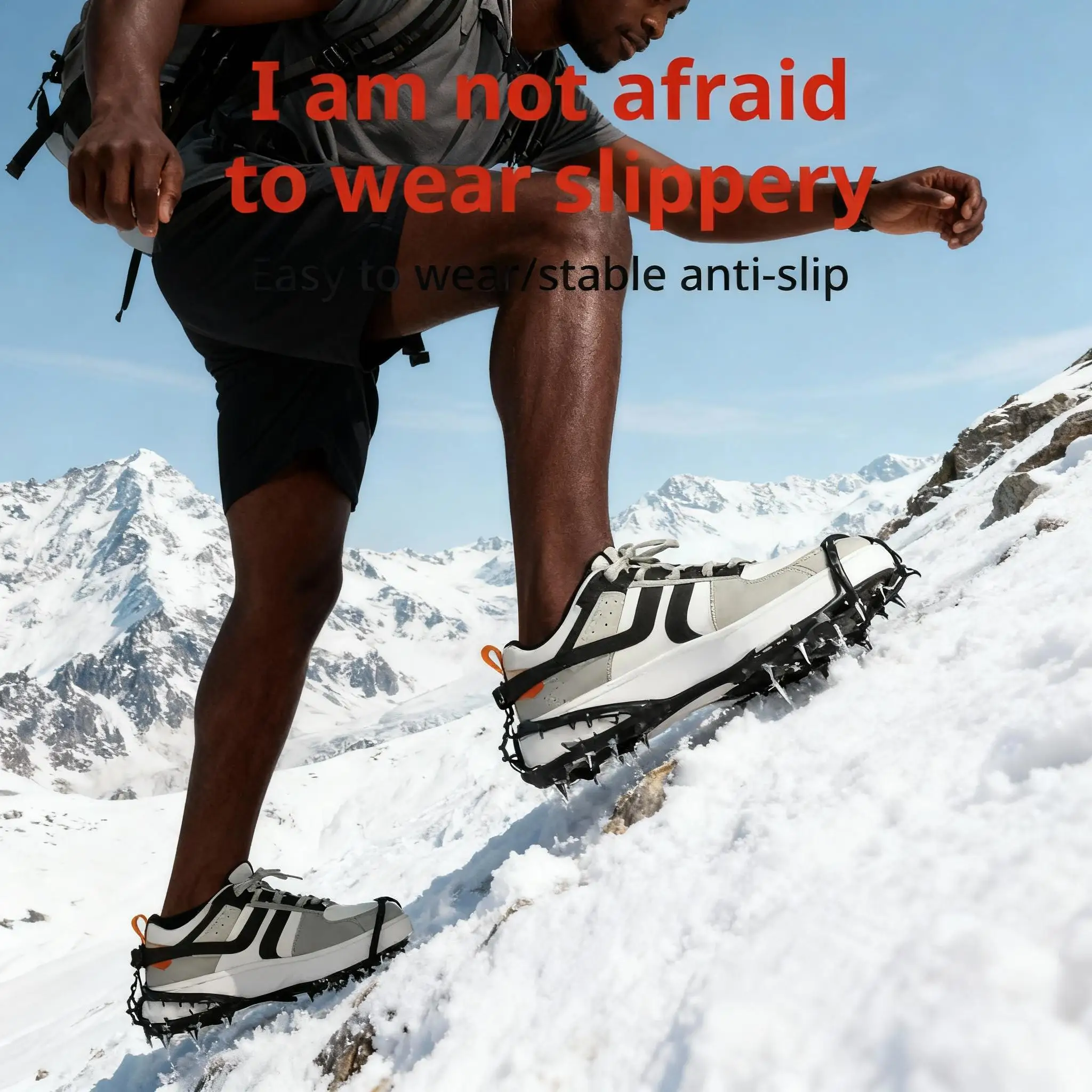 

5 Teeth Ice Cleats for Shoes Winter Anti-Slip Crampons Snow Gripper winter mountaineering shoe ice claws Non-Slip Climbing Hiki