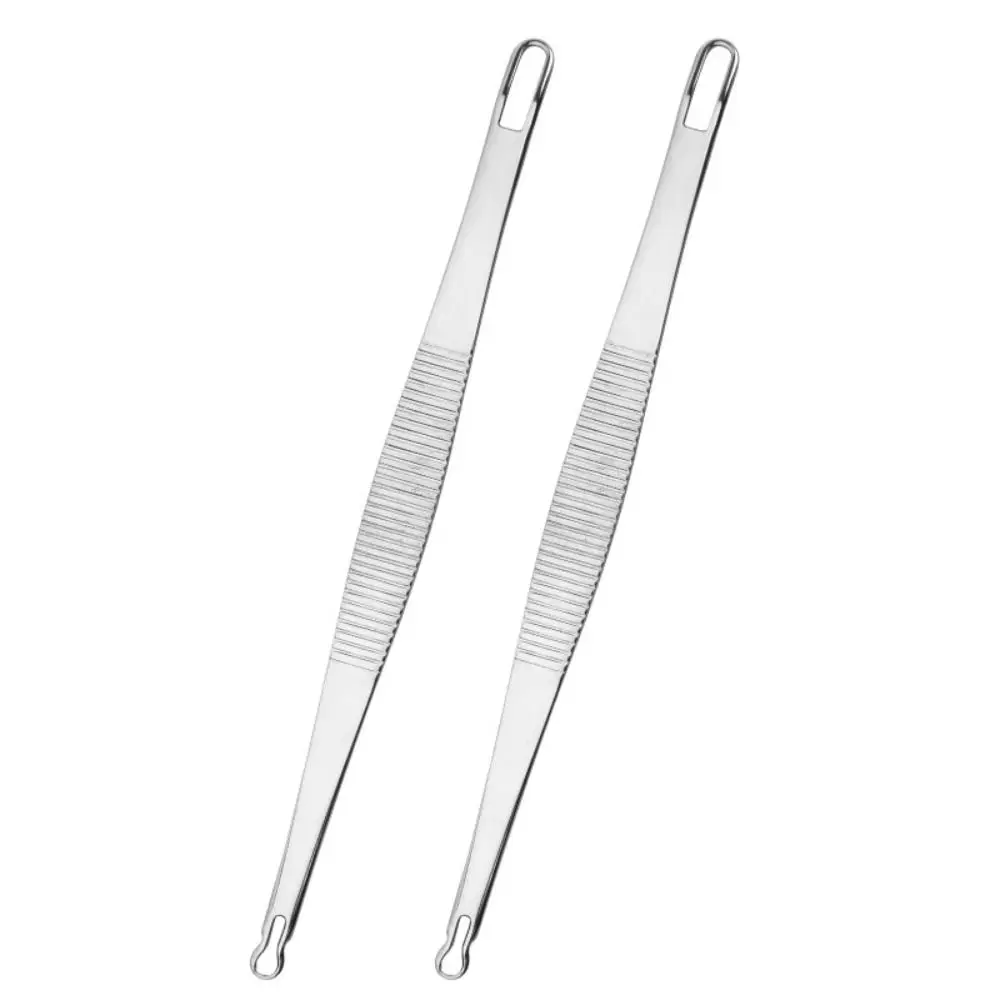 Durable Stainless Steel Blackhead Extruder Curved High Hard Acne Needle Dual-head Blackhead Extractor Face Skin Care