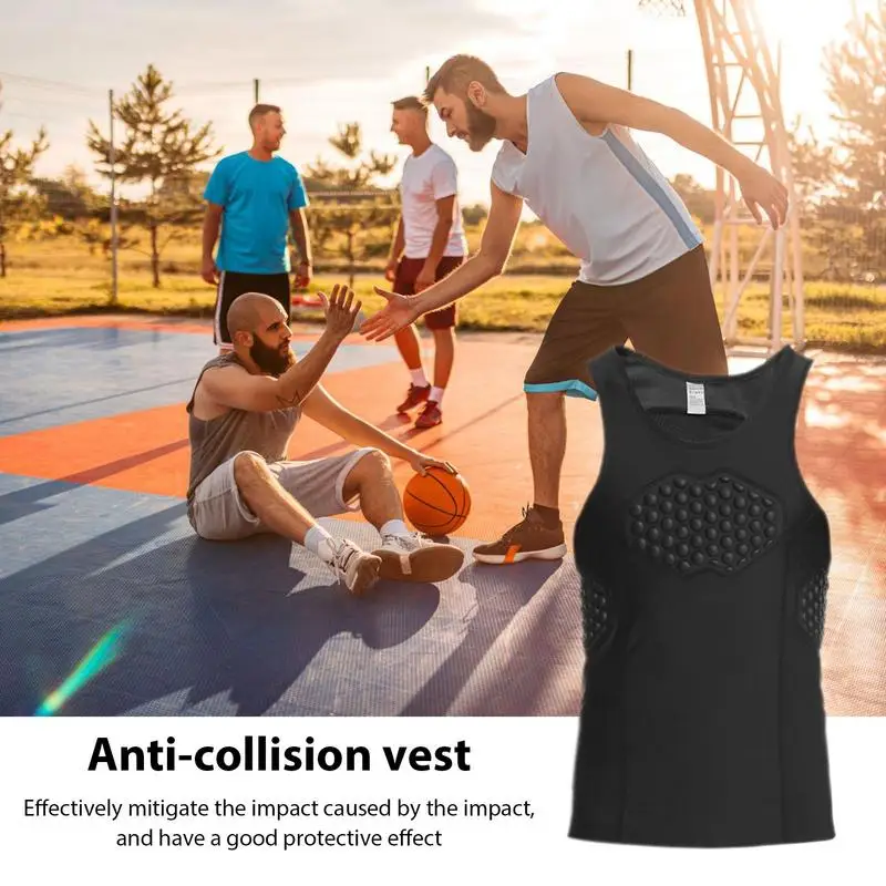 Protection Vest For Men Football Impact Vest Rib Chest Protector For Baseball Football Paintball Protective Gear Breathable Vest