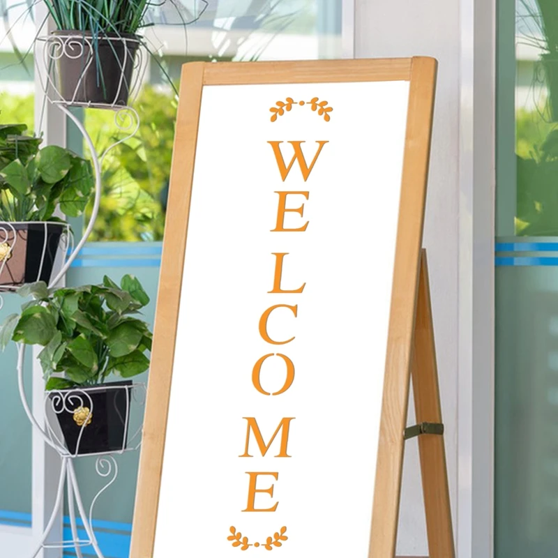 Stencil per cartello di benvenuto, stencil per lettere grandi per dipingere su legno, cartello riutilizzabile per portico e decorazione verticale della porta d'ingresso