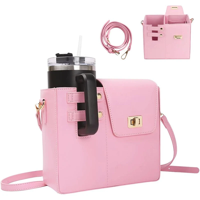 

Outdoor Portable Women Crossbody Water Cup Storage Bag with Purse, Multifunctional Crossbody Shoulder Bag Water Bottle Holder