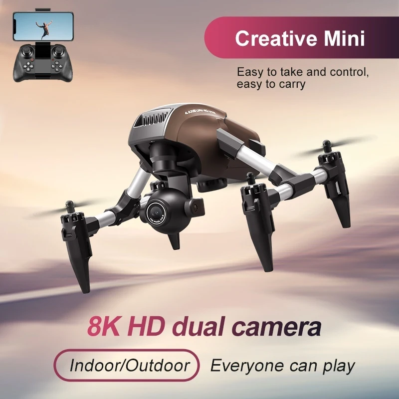 전문가용 8K 미니 항공 WIFI FPV RC 드론 2.4G 360 플립 헤드리스 모드 옵티컬 플로우 고도 유지 원격 제어 쿼드콥터