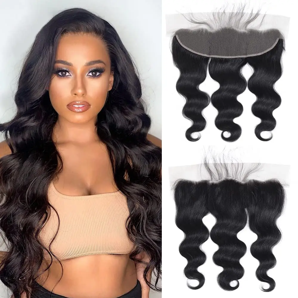 Alimice 13x4 Lace Frontal Clsoure Body Wave Frontal Hd Transparent Lace Closure 100% Unprocessed Virgin Ear to Ear Lace Frontal