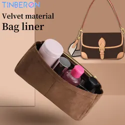 TINBERON Bag Organizer Insert For Shoulder Bag Support Inner Bag Insert Storage Bag Highend Velvet Organizer Makeup Cosmetic Bag