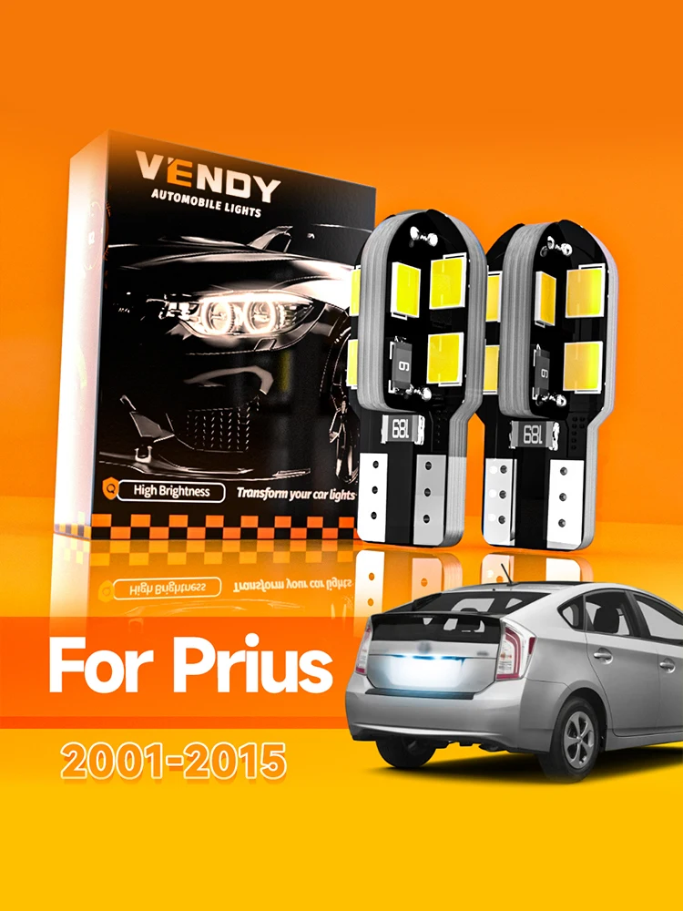 Éclairage de plaque d'immatriculation LED pour Toyota Prius 2000 – 2015, 2 pièces, 2004 2005 2006 2007 2008 2009 2010 2011 2012 2013, accessoires Canbus