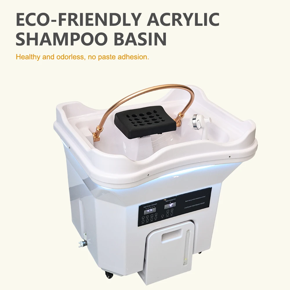 Portable Mobile Head Basin 40L Water Storage Tank 12L Waste Water Bucket Head Spa Shampoo Basin No Pipe Connection