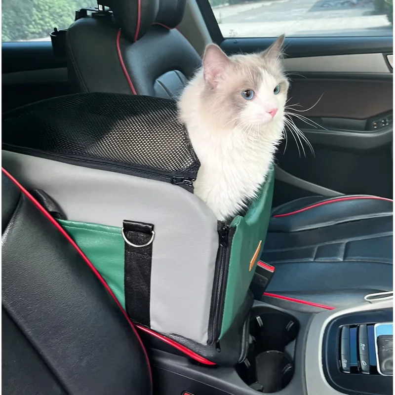 Travel Central Control Pet Basket Comfortable Handheld Carrier for Cats Car Armrest Box with Breathable Design Travel Bag