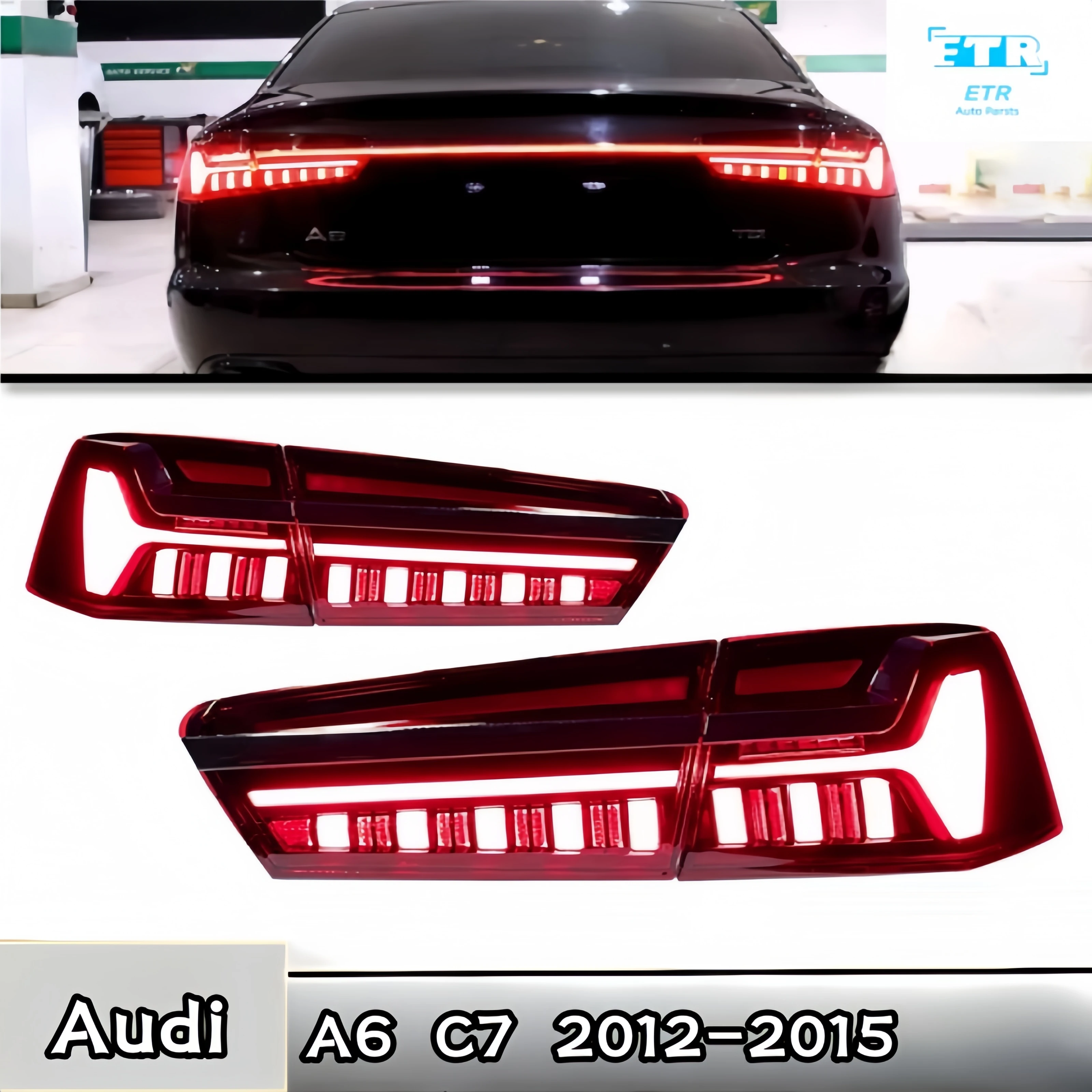 

Specially designed for Audi A6 C712-15 year through tail light assembly modification C8 model LED flowing turn signal ticker