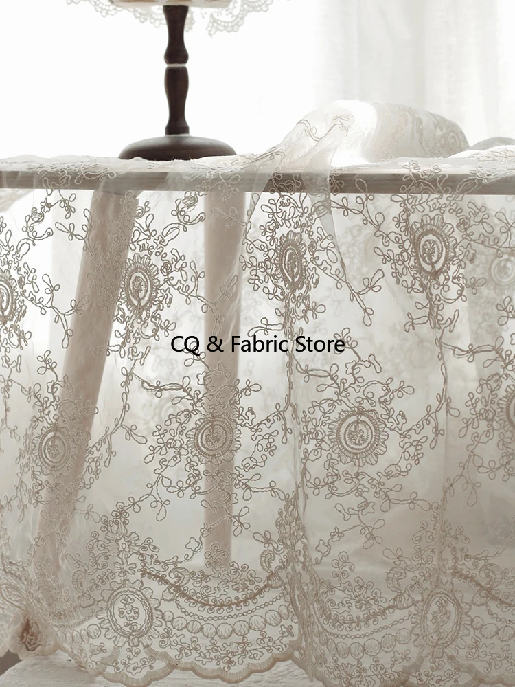 Tessuto di pizzo a rete con ricamo tridimensionale, filato di organza, gonna, abbigliamento, tovaglia in tessuto, panno decorativo fatto a mano