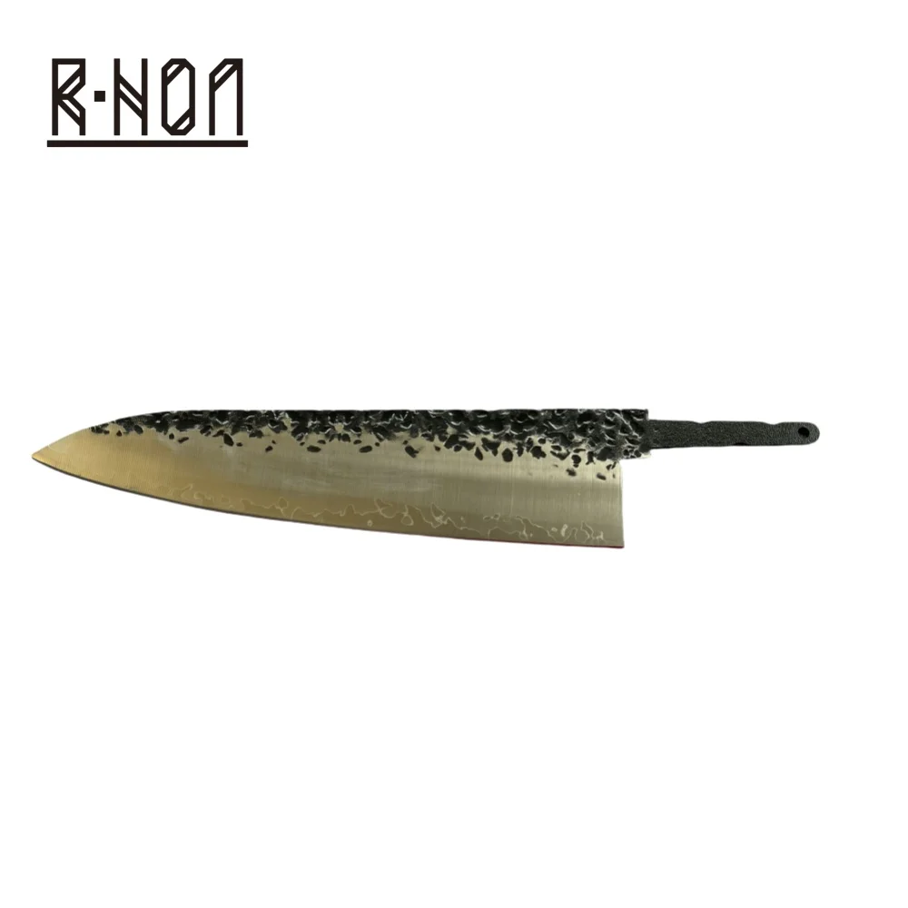 RHON Forged Hammer 3layer Composite Steel Blade Without Handle Sharp Chef Cleaver Meat Slicing Gyuto Kitchen Knife Blank Blade