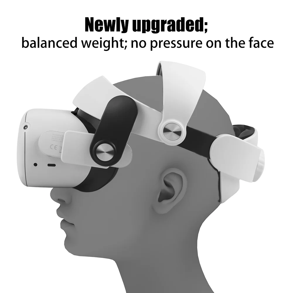 For Oculus Quest 2 VR Adjustable Halo Elite Strap Comfortable Replacement Headband Ergonomic Design for Meta Quest 2 Accessory