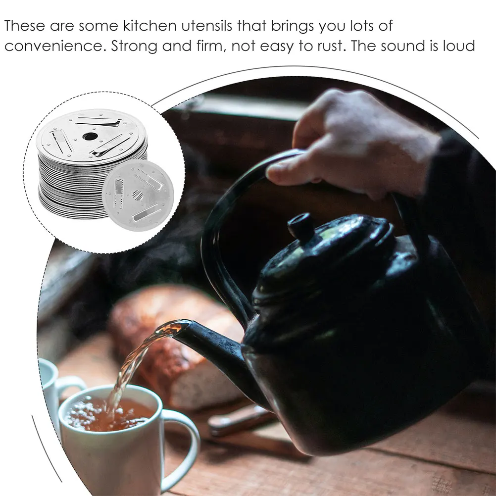 

3pcs Kettle Whistle Stainless Steel Tea Kettle Lid Sound Piece Accessories Travel Silver Anti Rust Water Boiling Indicator