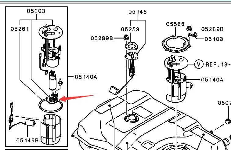 OUTLANDER CW0W GF0W.LANCER CY0A,ASX GA0W FILTER,FUEL IN TANK,