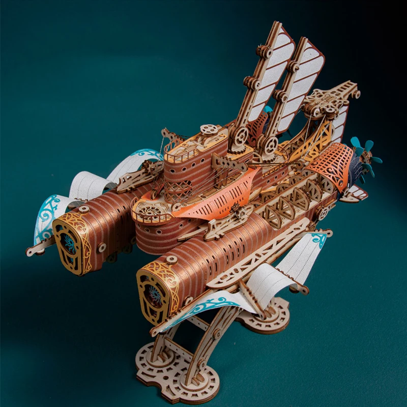 

Twenty Thousand Leagues Under the Sea Fantastic Spacecraft Wooden Model Building Kit DIY Ship Assembly Toys for Adults Gifts