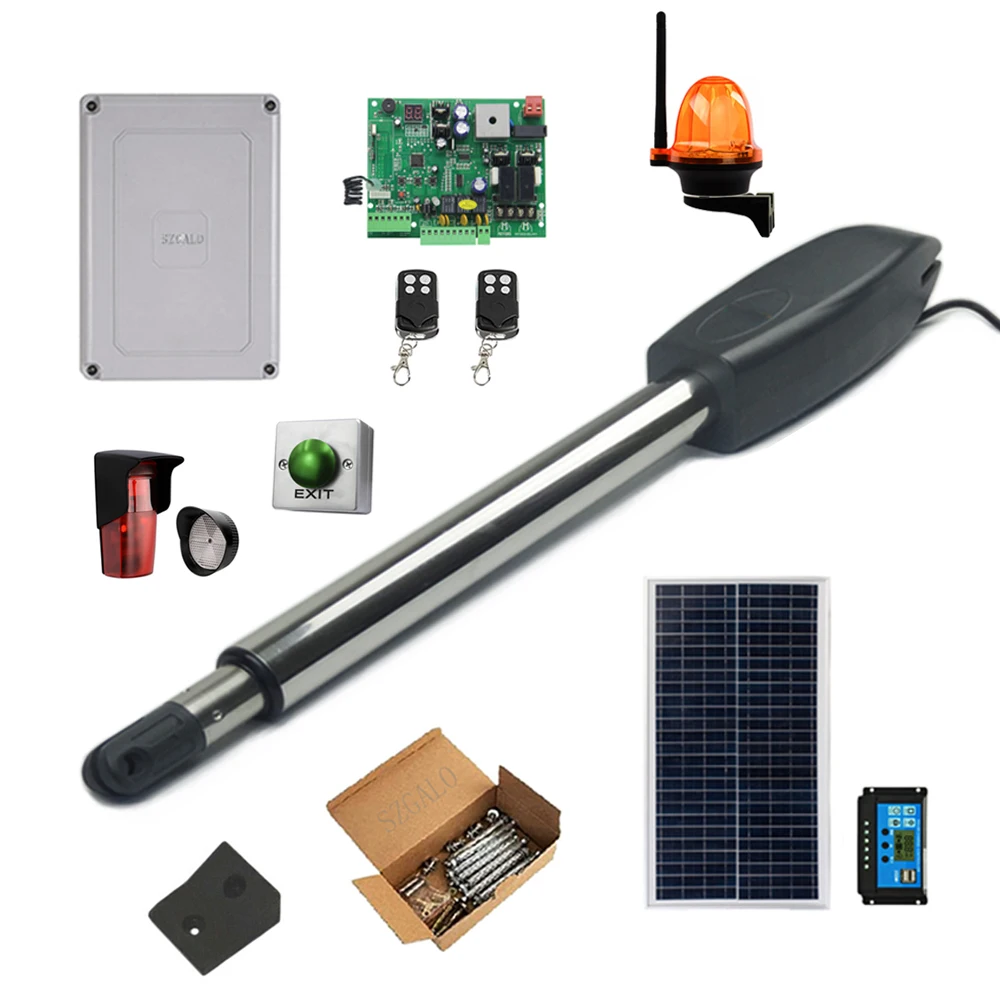 Heavy-Duty Automatic Gate Opener Kit for Swing Gates with Model SPKM-C02 - Long-Range Gate Opener Remote