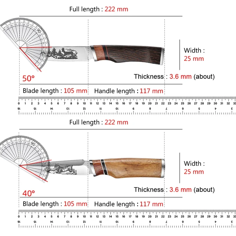 Barbecue Knife Boning Slicing Meat Fruit Vegetables Utility Butcher Boning Knife Wooden Handle Hand Forged Blade Kitchen Knives