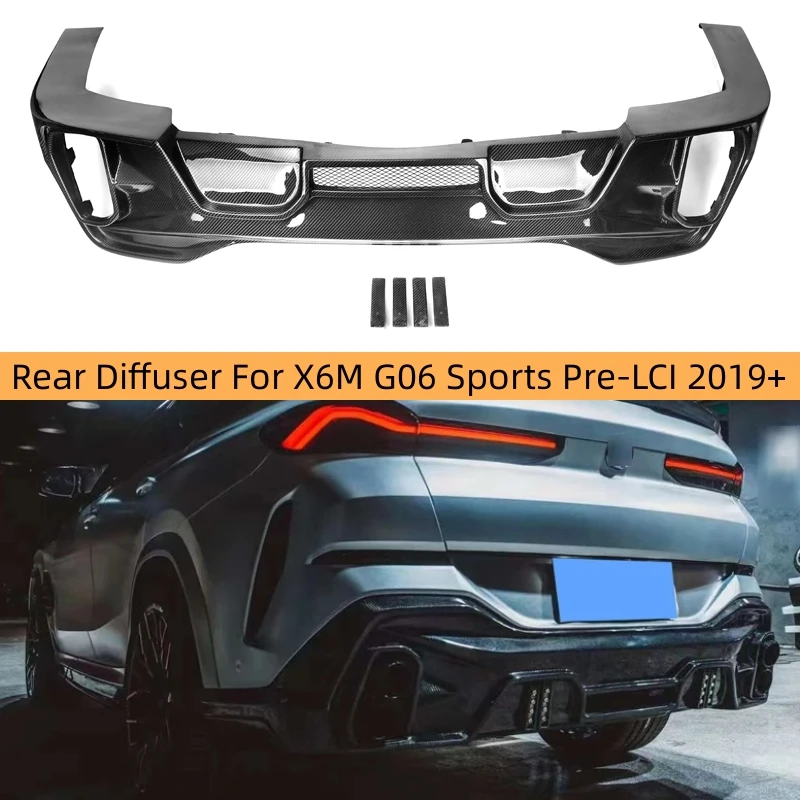 For Bmw X6 G06 Sports 2019+ LD Style Rear Bumper Splitter Lip Rear Diffuser X6 30d 40d 40i M50i M50d Bodykits 2019-2022 Pre-LCI