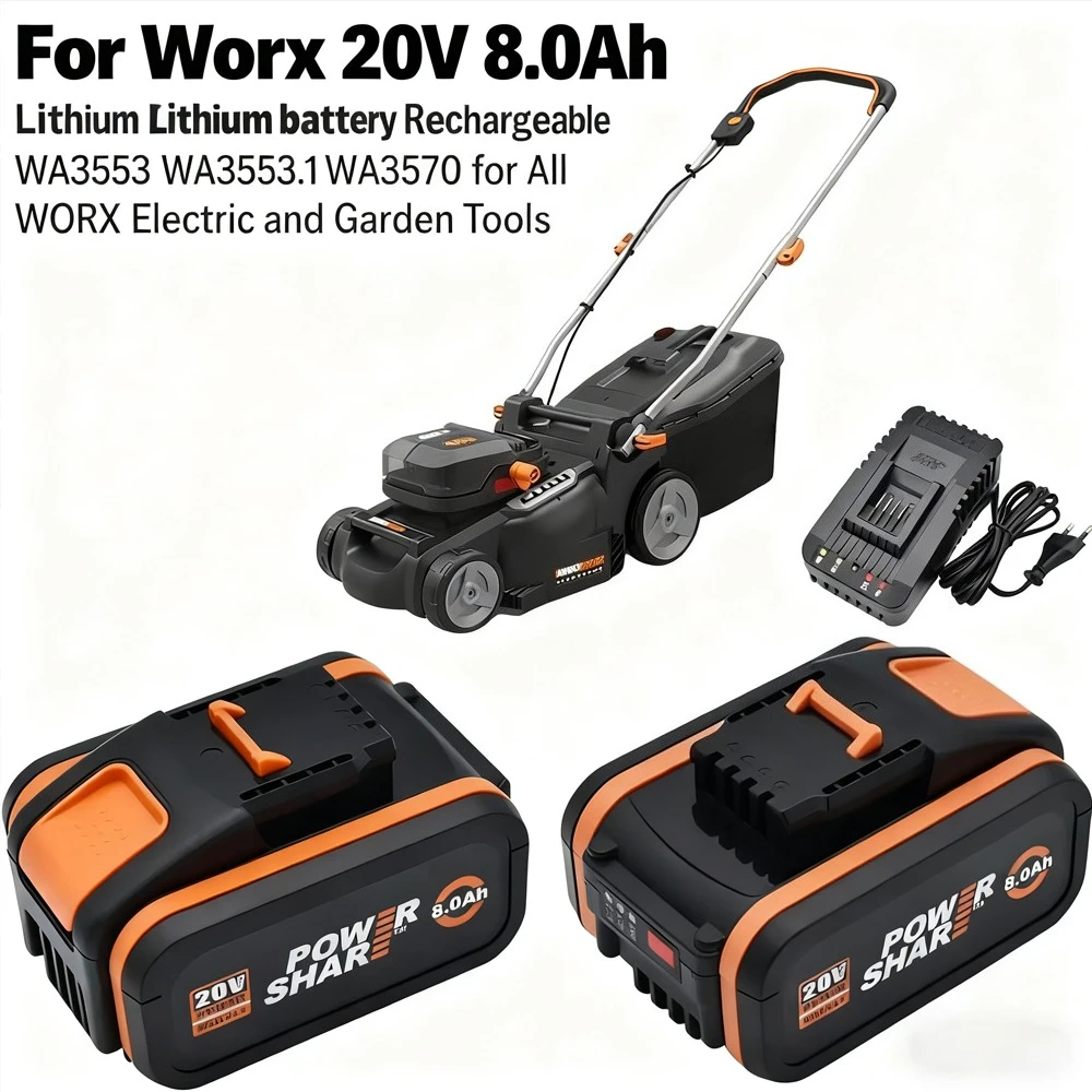 

WA3553 20V 8000mAh Li-Ion Rechargeable Replacement Battery For All WORX Electric Garden Tools WA3551 WX178 WX386 WX678 WG894E