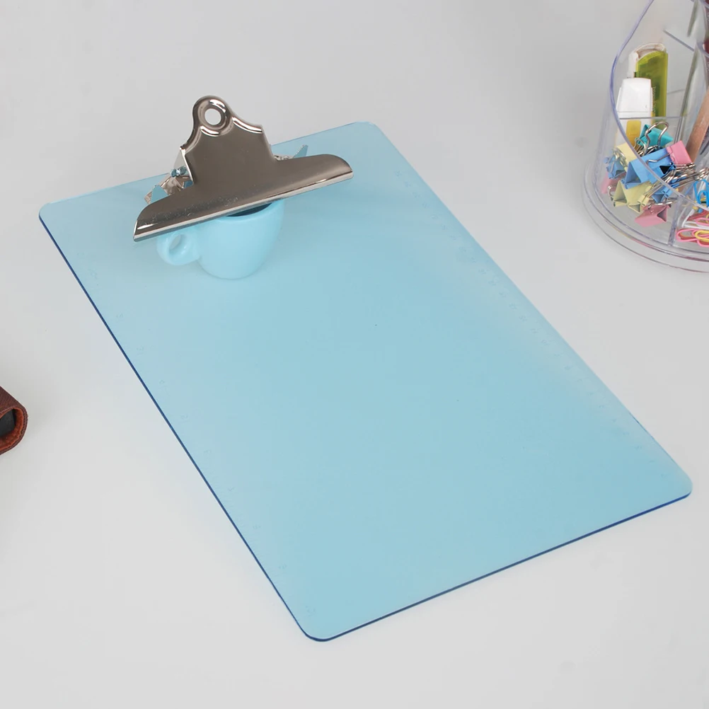 

1pc Plastic A4 Clipboard Transparent Profile Clip Paper Holder Memo Folder Writing Board School Office Medical Use Lightweight