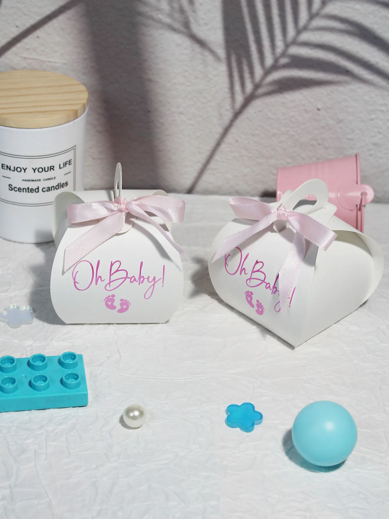10/20pcs Oh Baby Girl And Boy Paper Gift Box Party Baby Shower Candy Box Baby Feeding Bottle Birthday Party Decorations Kids