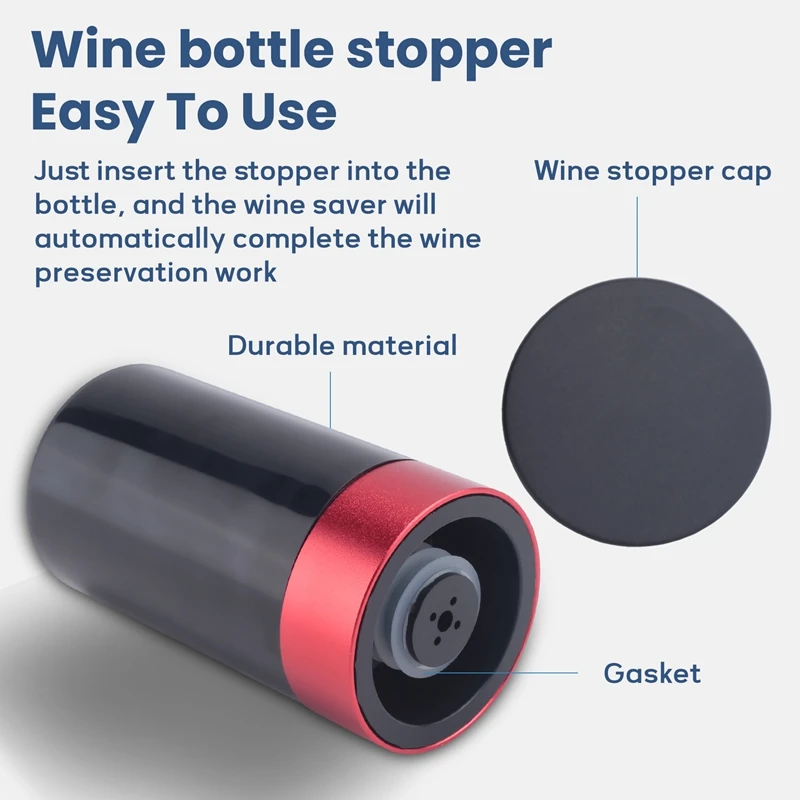 Stopper Vacuum Wine Stopper Vacuum,Electric Wine Bottle Stoppers,Reusable Wine Corks, Wine Preserver, Decorative Wine