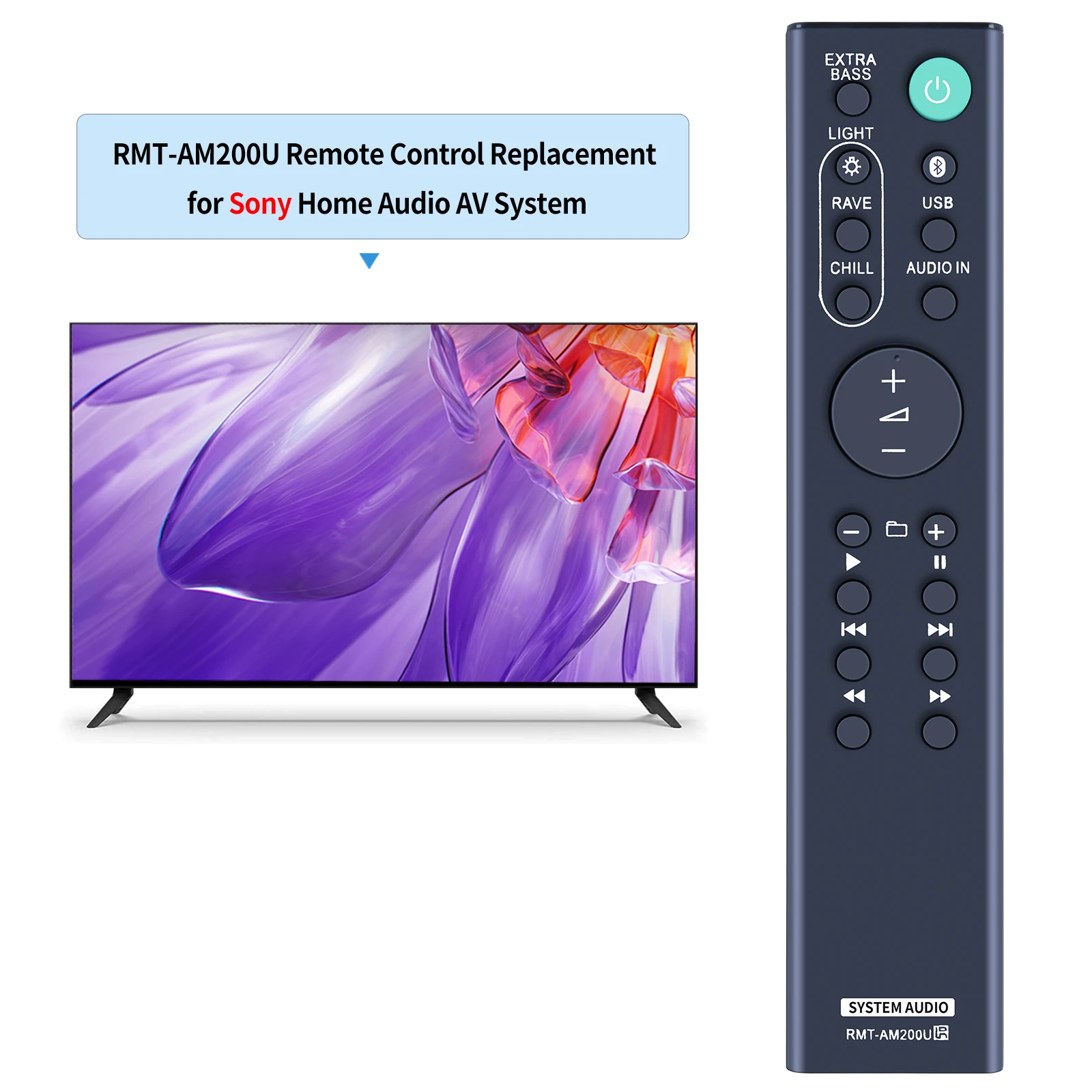 New RMT-AM200U Remote Control Fit for Sony Sound Bar GTK-XB7 GTKXB7