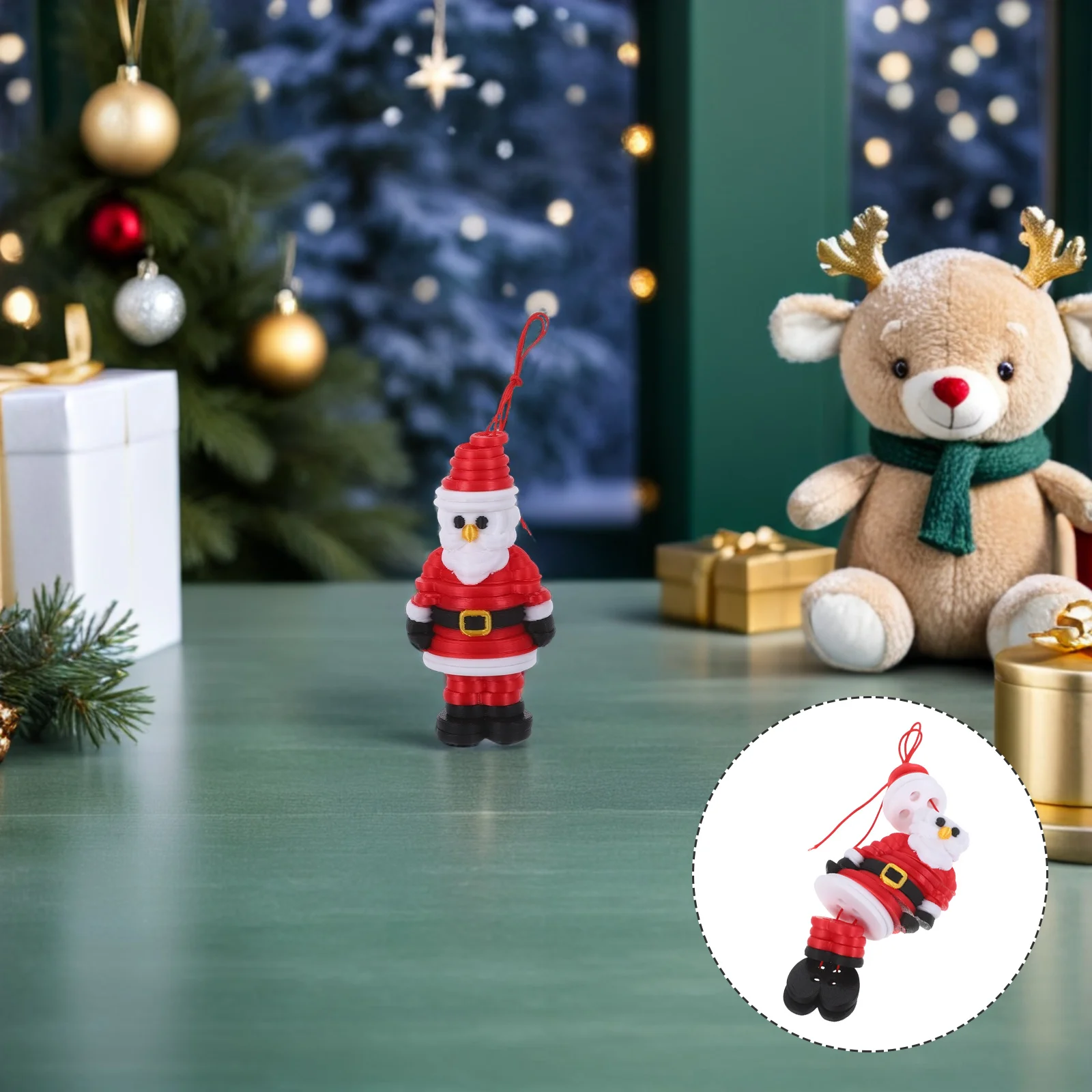 

1 Set Diy Christmas Button Ornament Unfinished Santa Claus Craft Kit For Tree Hanging Decor Holiday Party Supplies Handmade