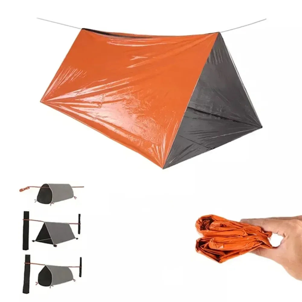 Camping Cold-proof Warm Sleeping Bag Thermal Waterproof 200*91cm Aluminum Film Outdoor Survival Hiking Accessories