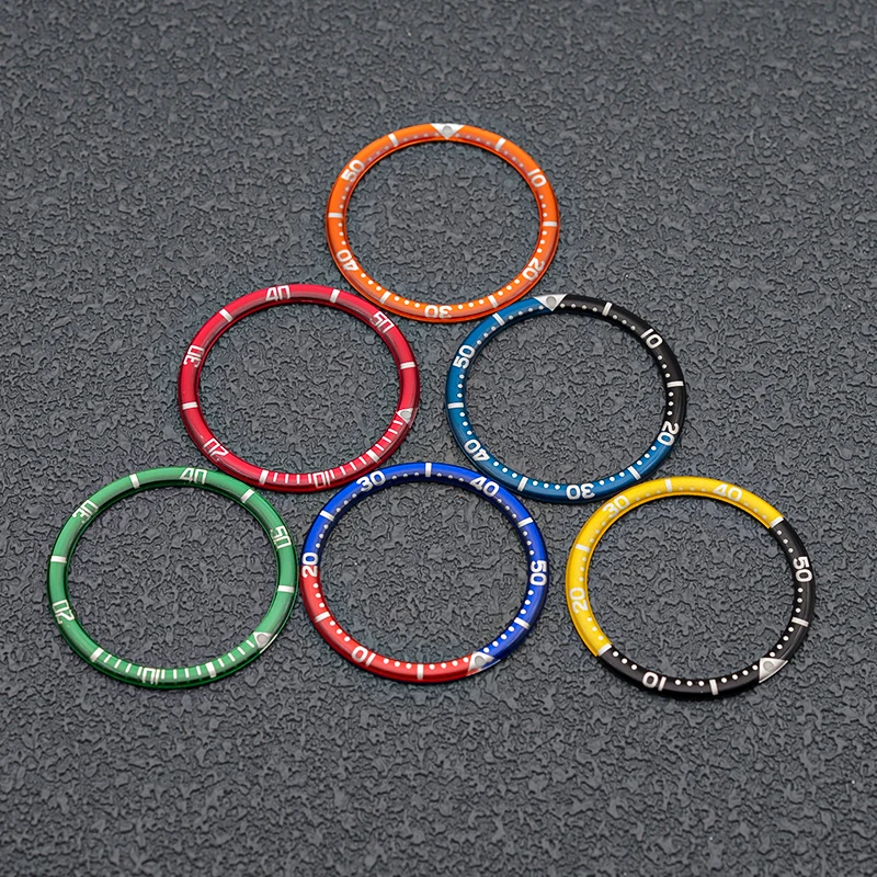 Seiko-bisel de reloj de Material de resina, 38mm, se adapta a la caja del reloj SKX007 SRPD, anillo de inserción, diámetro interior de 31,5mm, accesorios de reemplazo de reloj