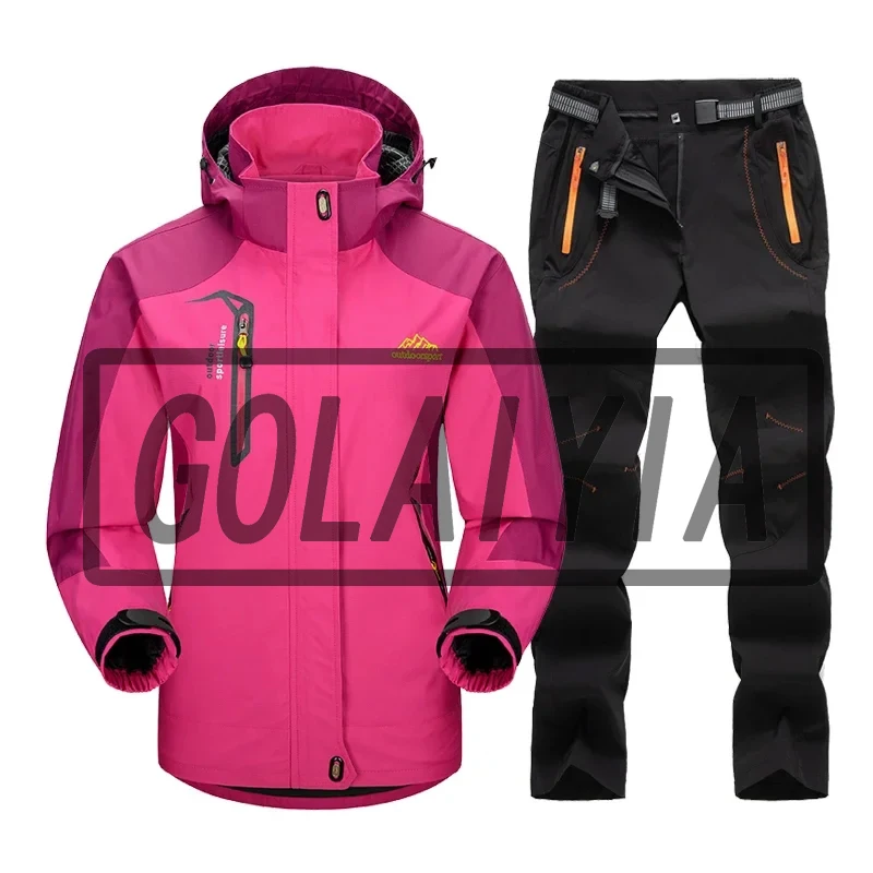 

Outdoor Sports Women Jacket&Pants Suit Trekking Hiking Fishing Outdoor Single Set Jacket And Female Quick-Drying Camping Trouser