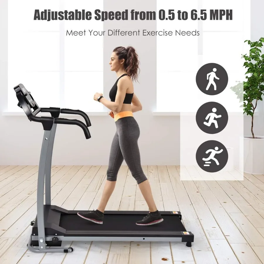 Foldable Freestanding Portable Treadmill with 12 Preset Programs LCD Monitor Built-in Wheels and Pulse Sensor for Home Use in S