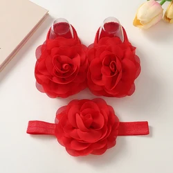 Baby Girl Headbands Socks 2Pcs/Set Sweet Cute Flower Newborn Baby Headband Elastic Hair Bands Hair Accessories