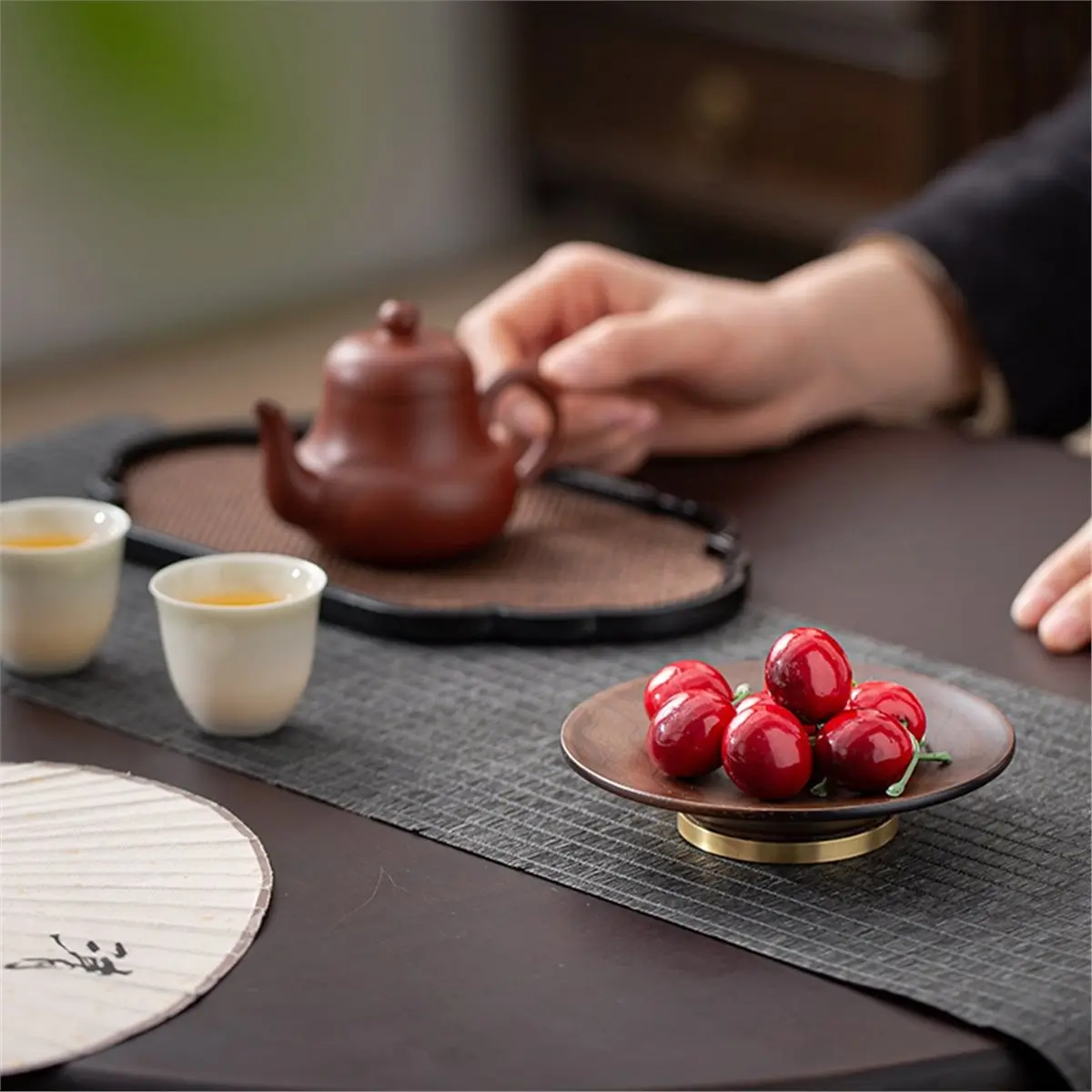 2026 New Tool Exquisite Walnut Wooden Tea Tray for Dried Fruits, Snacks, and Desserts
