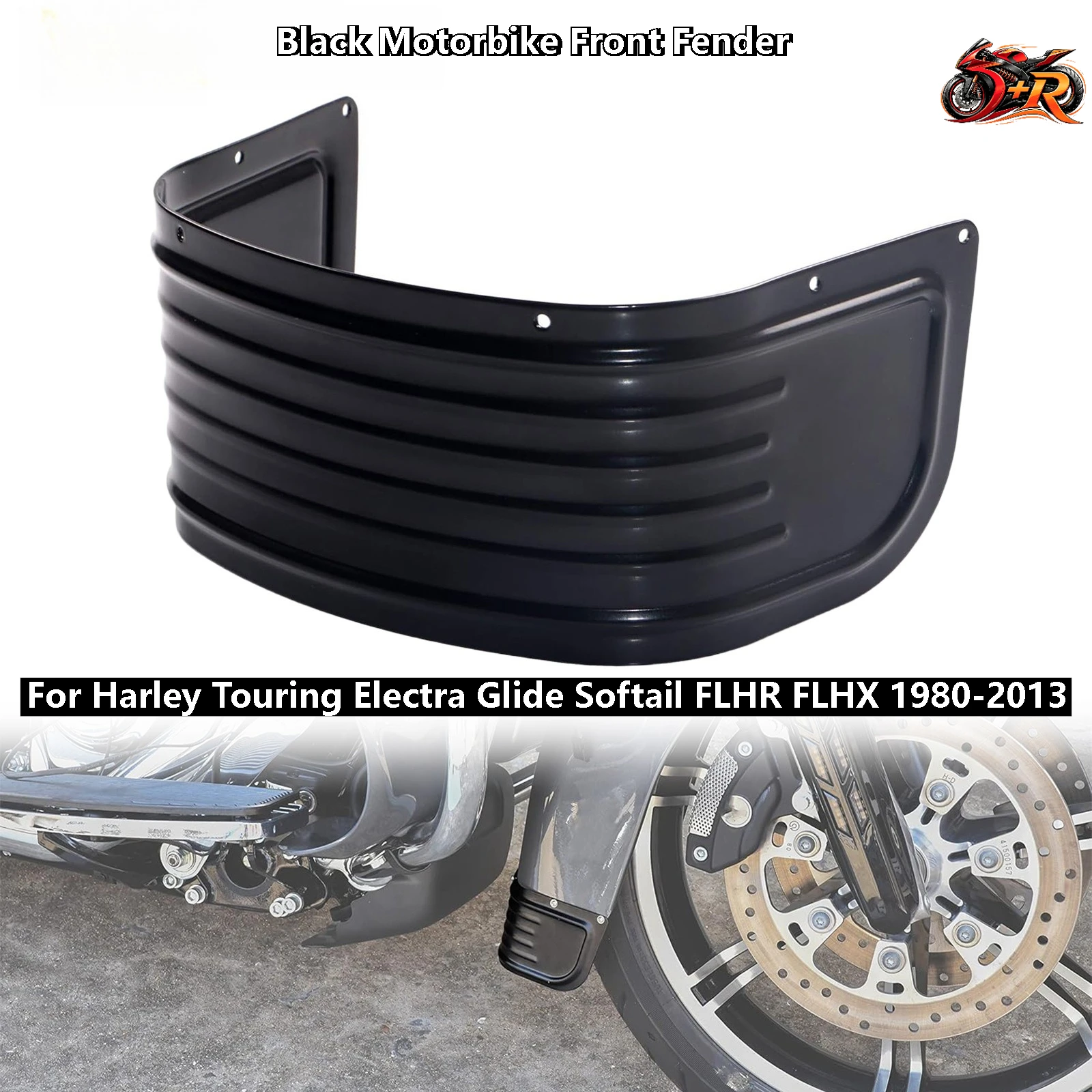

New Chrome/Black Motorbike Front Fender Trim Skirt Protection Guard For Harley Touring Electra Glide Softail FLHR FLHX 1980-2013