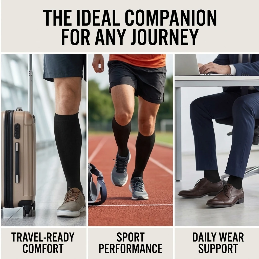 Unisex Copper Compression Socks 1 Pair Anti-Fatigue Support for Men And Women view 6