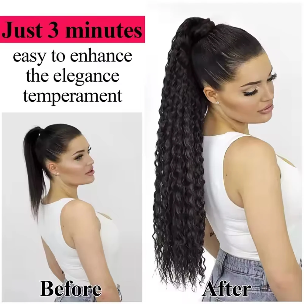 Kinky Curly Drawstring Ponytail Human Hair Extensions 100% Brazilian Remy Human Hair Ponytail Extensions Hair For women