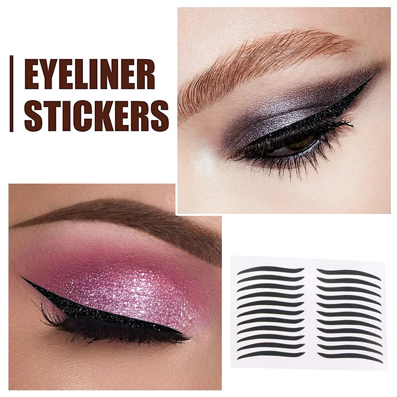 Delineador preto estilo gato sexy, 1 conjunto, etiqueta eyeliner, acessórios de beleza, ferramenta maquiagem, tatuagem smoky