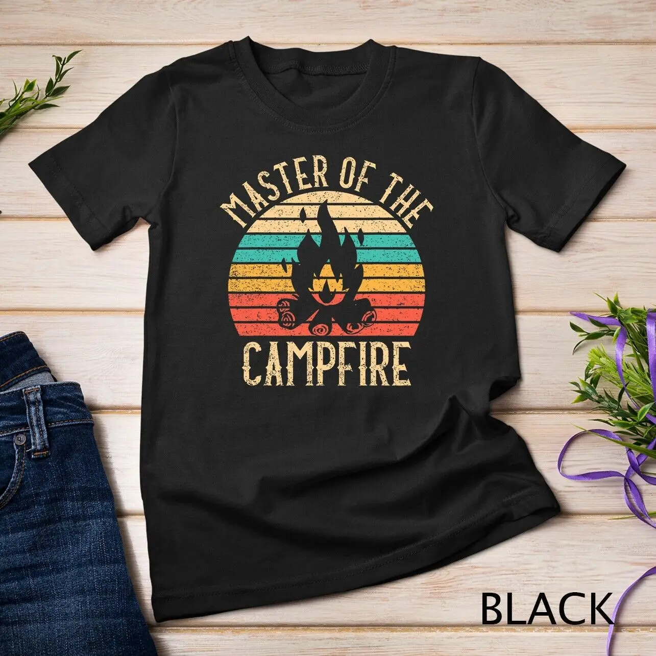 

Винтажная футболка для кемпинга Master Of The Campfire Sun Backpacker