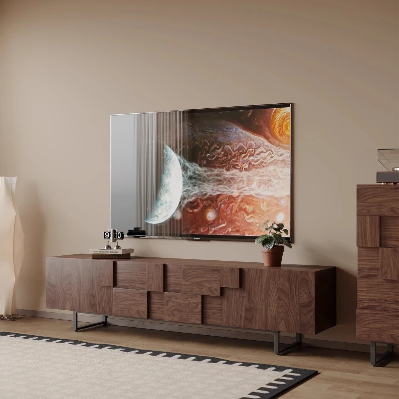 

Entertainment Center TV Stand Modern Furniture Electric Fireplace Floating Wood Console Cabinet Storage Armoires De Salon