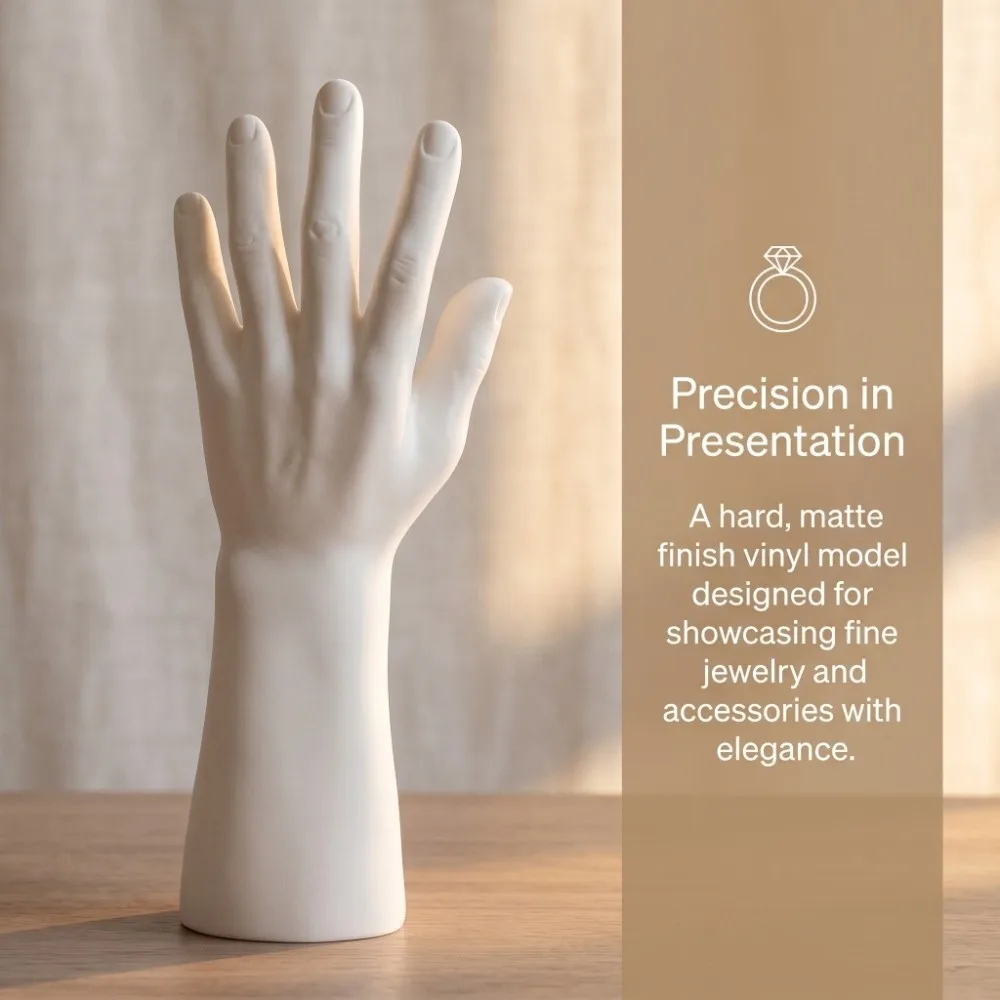 Photography Props Matte Hard Male Hand Model Standing Durable Mannequin Hand Portable Realistic Hand Display Stand Watch Display