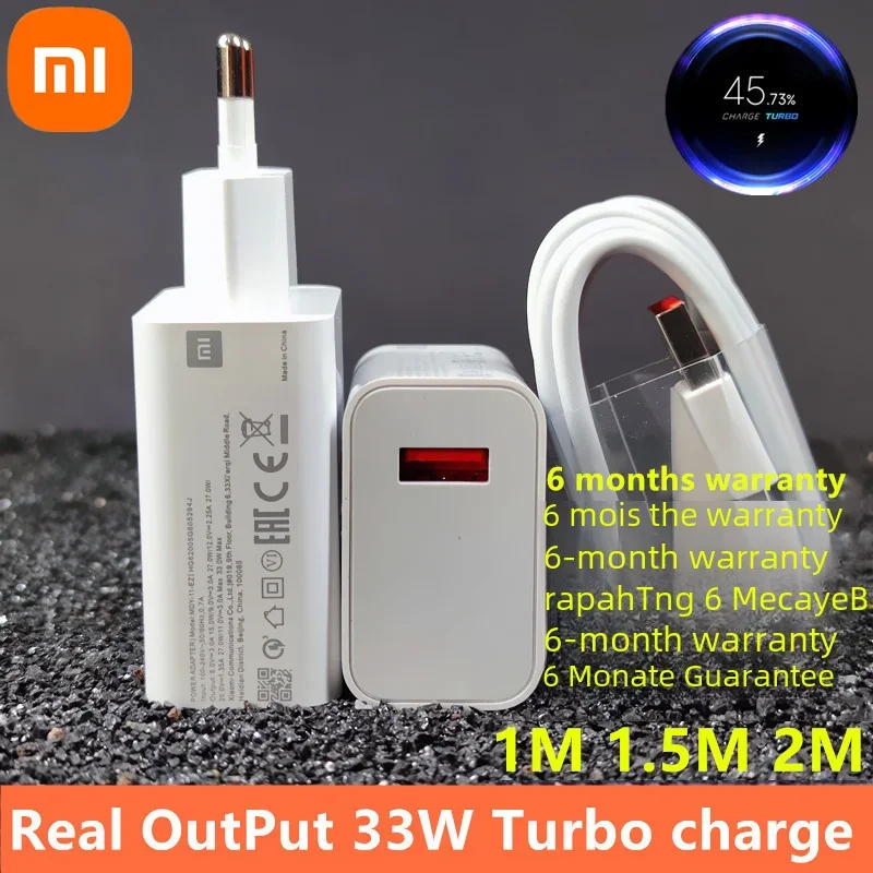 Xiaomi-EU Turbo Charger Original USB Tipo C Cabo, Redmi Note 9 Pro, POCO X3, NFC, Mi 10, 9, 9T Pro, Nota 10, 10X Lite, 33W