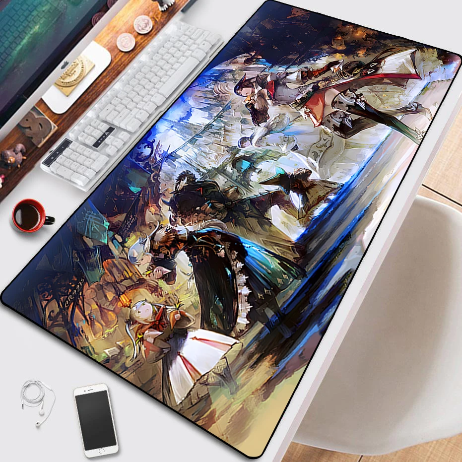 Final Fantasy Mousepad Anime HD Printing Computer Lock Edge Keyboard MatGaming Accessories Gift  PC Desk Pad Large Mouse Pad