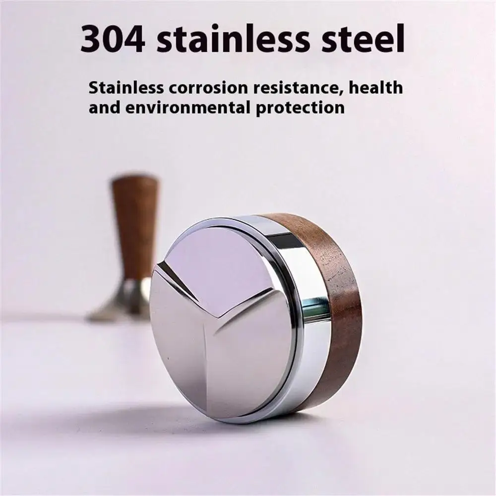 51/53.3/58.5mmCoffee Tamper Coffee Distributor Tool Walnut Cover Head Espresso Leveler Fits for Portafilter Espresso Hand Tamper
