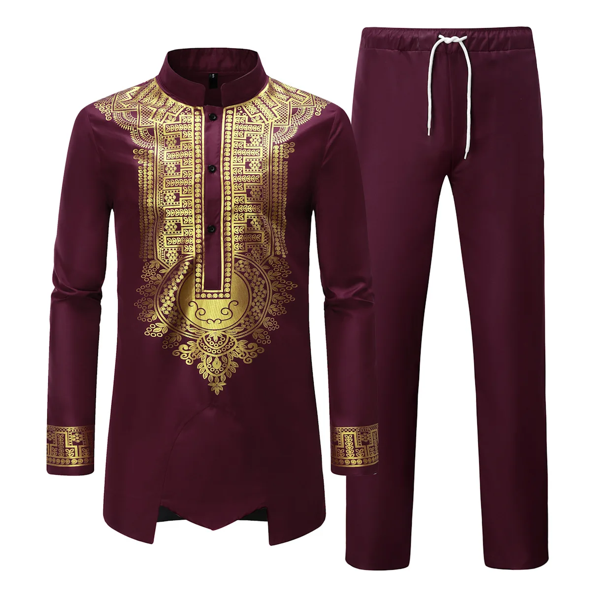 Roupas africanas primavera outono versátil impressão africana estilo britânico terno djellaba vestidos africanos para homem modele africain