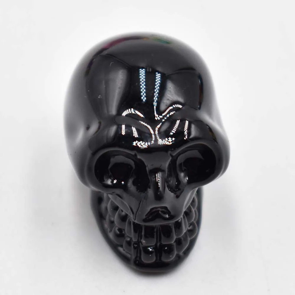 Großhandel 12 Stück/Set, modische, hochwertige Anhänger aus gemischtem Glas in Totenkopf- und Skelettdesign für DIY-Schmuckherstellung, kostenloser Versand. – Detail 8