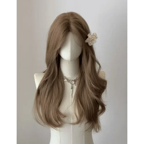 Imagen 2 del producto Pelucas de princesa para mujer, pelo largo y rizado marrón, peluca ondulada grande, diadema con rizos naturales, peluca de Lolita, 가 sintético resistente al calor